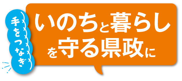 手をつなぎ いのちと暮らしを守る県政に